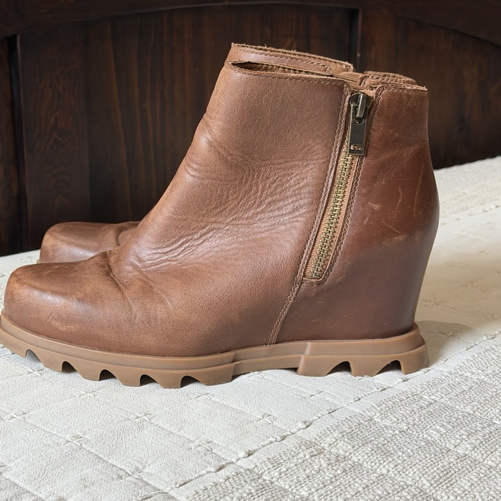 Sorel NL4371-245 Women's Joan of Arctic Wedge III Zip Chelsea Boot Sz 9‎ - Picture 2 of 8